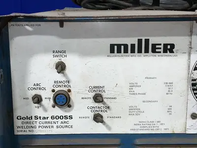 Used MILLER GOLD STAR 600SS Welding Machinery (Other) Ohio US | HGR 24 #1498587