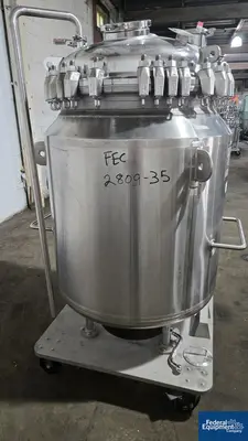 USED Pfaudler 600 Liter Pfaudler Glass Lined Receiver Tank, 50#