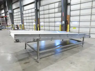 70"x 16' 9" Stainless Portable Incline Conveyor Mattop Belt Food Grade *No Drive
