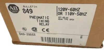 ALLEN BRADLEY 849-Z0D33 PNEUMATIC TIMING RELAY SER B 849Z0D33 NEW, SURPLUS