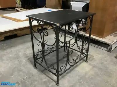 Lot of (2) Black End Tables, Various Styled, Measuring 17.75”x21.75”x21.75” and 23”x21.5”x15.5”
