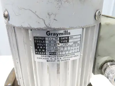 Graymills IMV50-F Immersion Coolant Pump 3/4"npt 35gpm 1/2Hp 230/460V Cast Iron