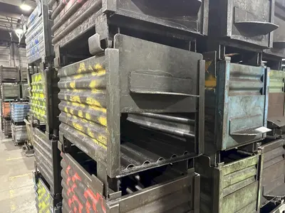 36” x 18” x 18” STEEL STACKABLE PARTS BIN TUB CONTAINER WITH DUMP DOOR, 200+ AVAILABLE: YOBRO #25062