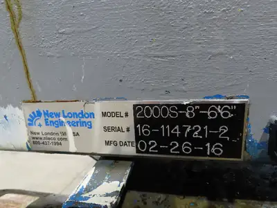 New London Engineering 8"x 6' 6" Plastic Roller Belt Accumulating Conveyor 30FPM