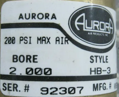 NEW AURORA HB-3 CYLINDER KNGGHHMMRR9 STROKE 62.000 BORE 2.000 HB3