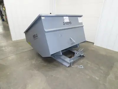 Wright 26099-GRY 2-1/2 YD Self Dumping Hopper 4000lbs Trash Recycle 10 Gauge Bin