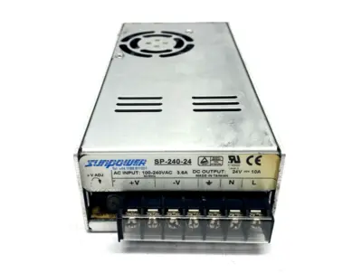SP-240-24 | Sunpower  Power Supply 100-240VAC 24VDC 10A - Used