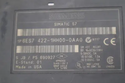 SIEMENS SIMATIC S7 DIGITAL OUTPUT MODULE 6ES7 422-1HH00-0AA0 STOCK K-3856