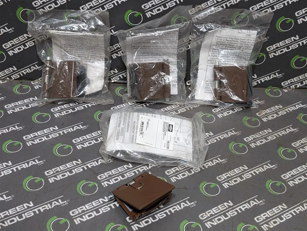 Lot of 4 Hubbell HBLSCBN Single Pole Snap-Back Covers Brown New