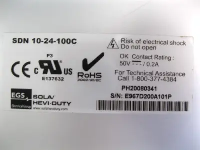 Used Sola SDN 10-24-100C Misc Electrical & Power Parts New Hampshire US | Bitter End Trading #1452861