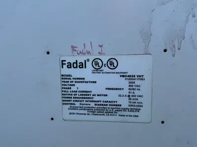 Used 2005 FADAL VMC4525 VHT Vertical Machining Centers Ohio US | HGR 24 #1453741