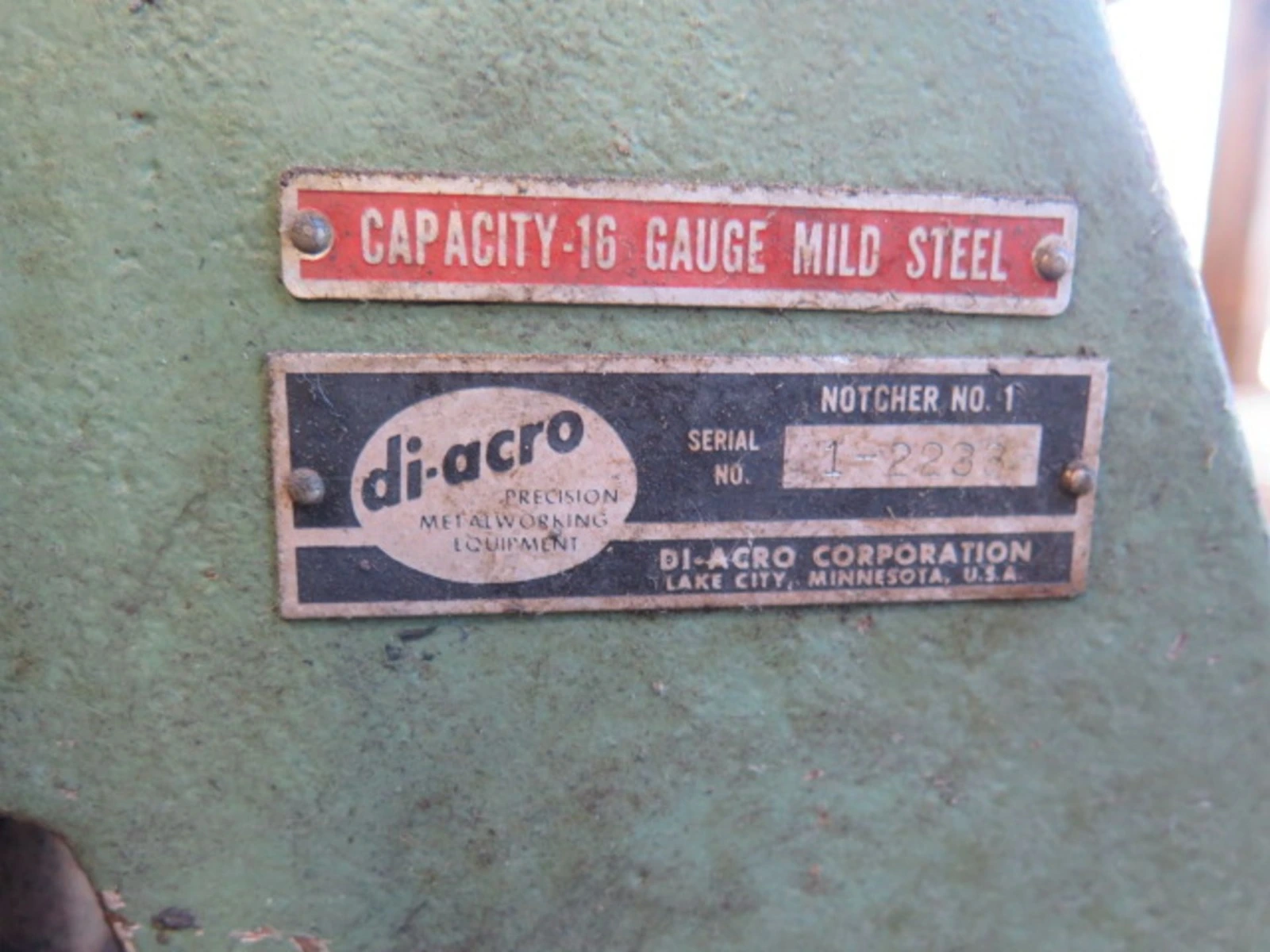 Used DI-ACRO NO.1 Notching Machines California US | Sterling Machinery Exchange #1466994