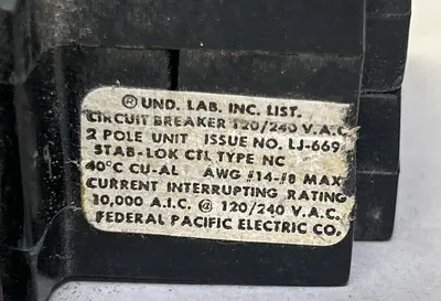 Used FEDERAL PACIFIC NC230 Miscellaneous Equipment (Electrical & Power) | Surplus Asset Holdings #1197008