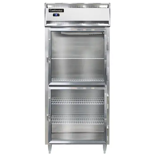 Continental D1RXSNSAGDHD 36 1/4" One Section Reach In Refrigerator, (2) Right Hinge Glass Doors, Top Compressor, 115v