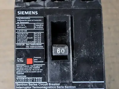 Used SIEMENS ED43B060 Switchgears British Columbia CA | Lenmark #1438269