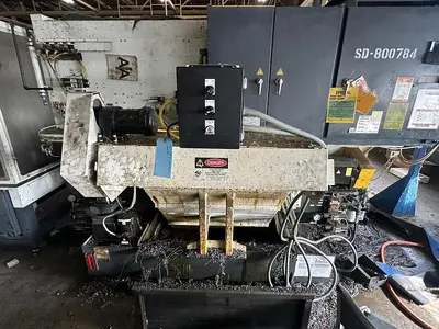 Used 2013 FUJI ANW 35 TWIN TURRET CNC LATHE, TAIL STOCK WITH ROBOT LOAD/UNLOAD AND STOCKER TABLES CNC Lathes | Harbor Machinery Inc. #1283394