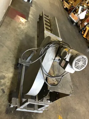 Metal Chip or Scrap Conveyor With Cleated steel belt 7.5" X 7'