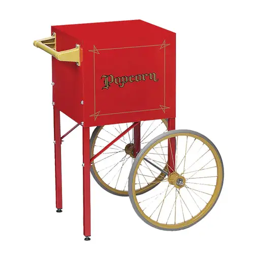 Gold Medal 2649CR Fun Pop Cart for 4 oz Popper w/ Storage Compartment & 2 Spoke Wheels, Red