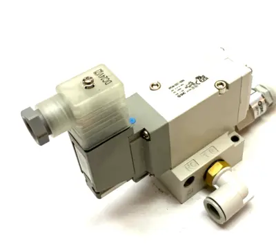 USED SMC SOLENOID VALVE, 3-PORT PILOT POPPET TYPE, 3/8" PORTS