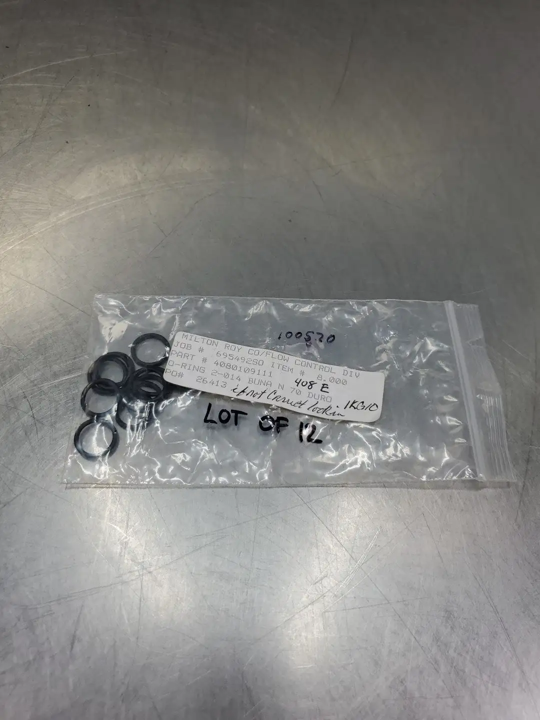 USED Milton Roy 4080109111 O-Ring 2-014 BUNA N 70 DURO, Lot of 12