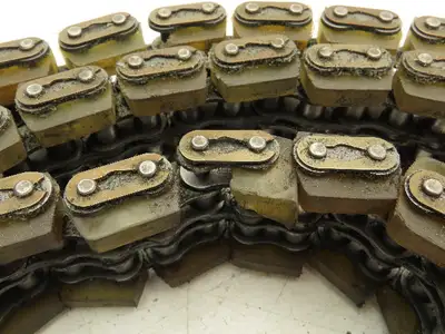 Non-Marking Rubber Top Double Strand Conveying Roller Chain 1/2" Pitch 11'