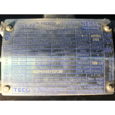 USED TWIN CITY FAN & BLOWER 182 BCV