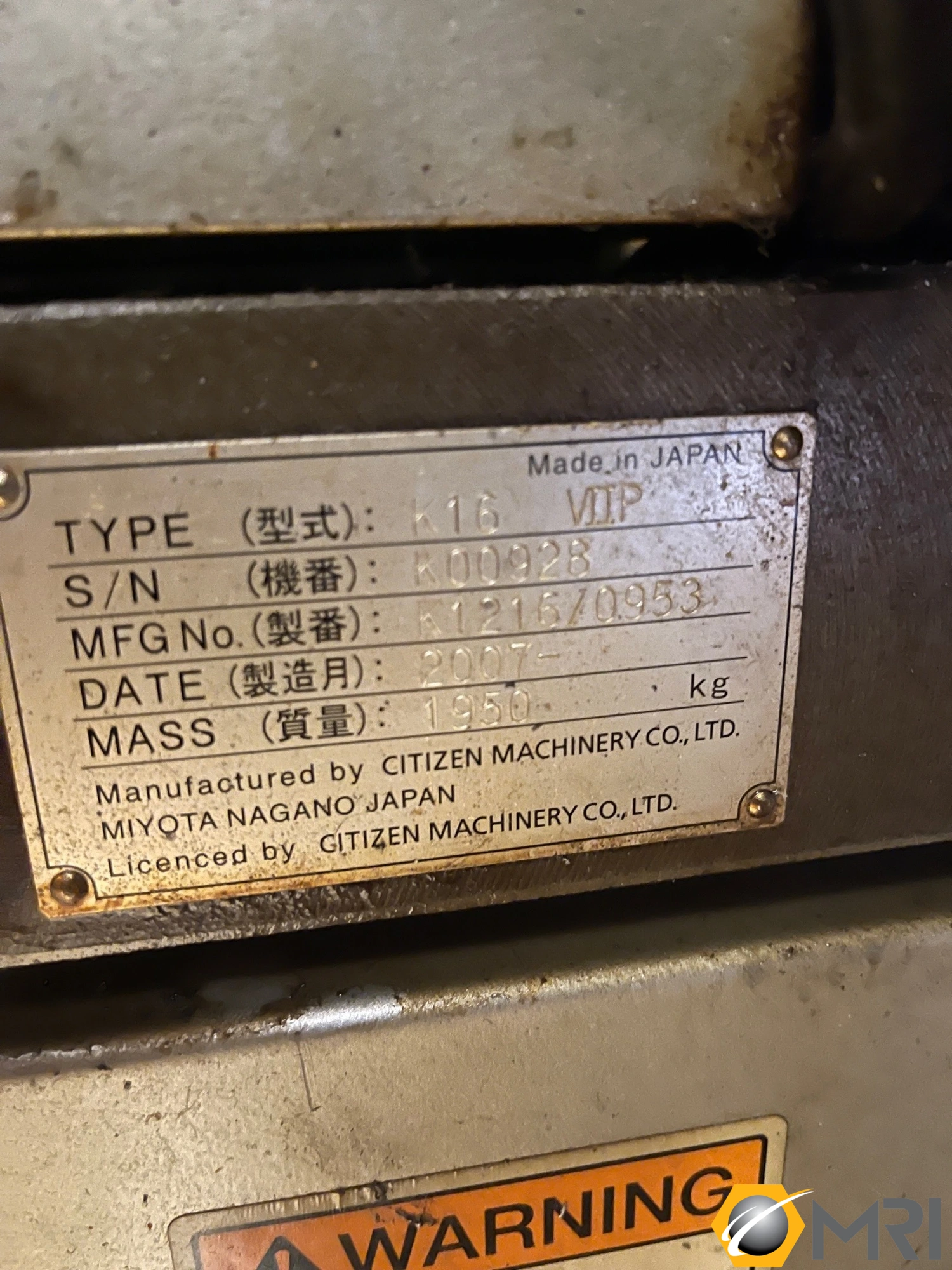 Used 2007 CITIZEN K16VII P 604747 | Machinery Resources International