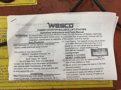 Wesco Powered Lift Stacker