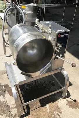 USED 2004 GROEN KETTLE USED TABLE TOP HAND TILT 20 QUART CAPACITY WITH STAND – ELECTRIC TBD-20