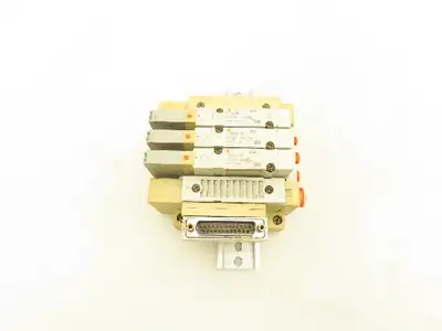 SMC SV2100-5FU Pneumatic 3-Station Manifold 5/2 Solenoid Valves 24VDC