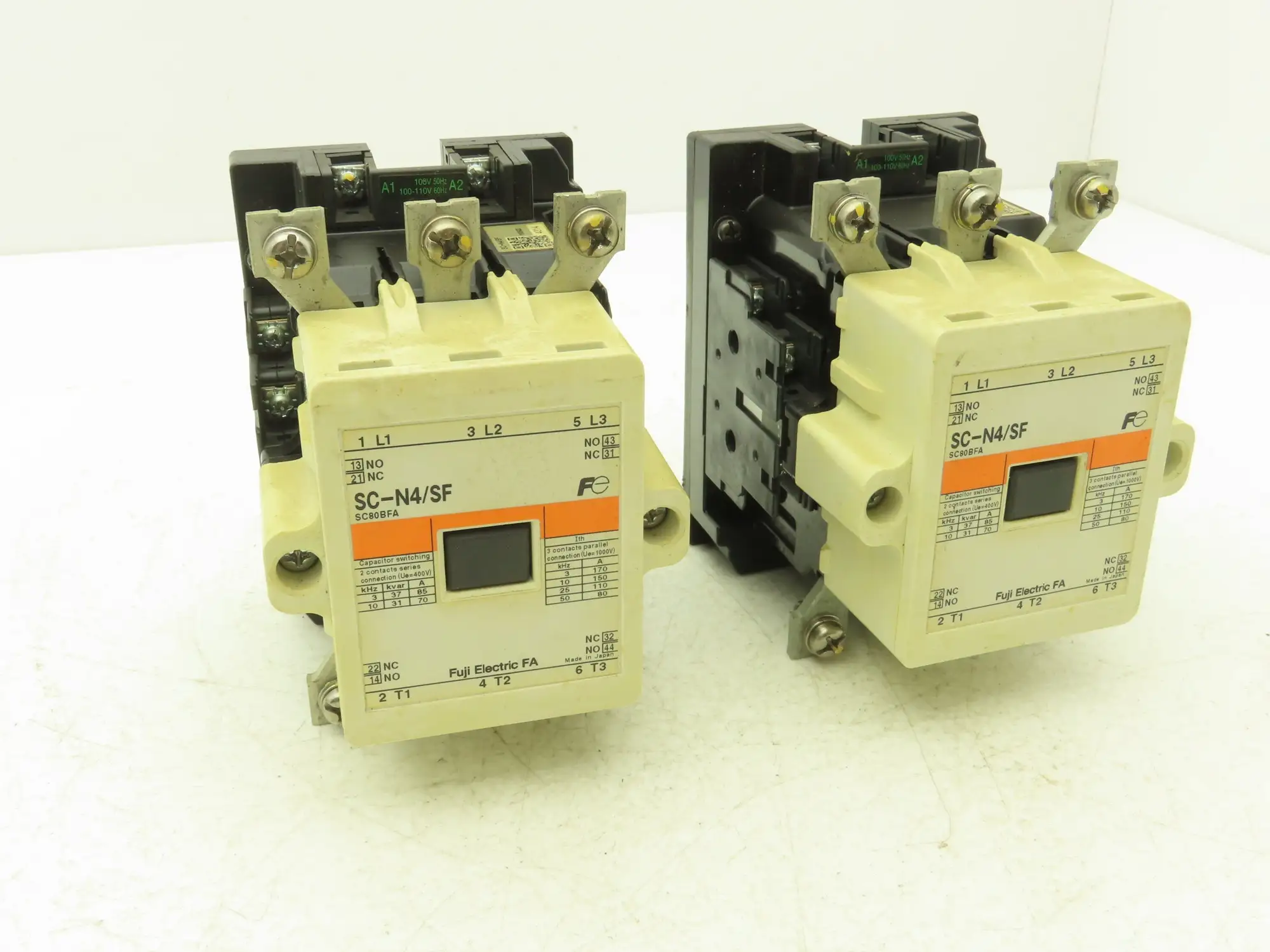 Fuji Electric SC-N4/SF Motor Starter Contactor 80A 600V 3 Pole Lot of 2