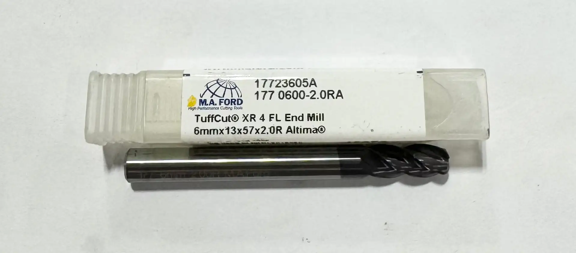 M.A. Ford 6mm Carbide End Mill 4 Flute 2mm Radius Altima Coated USA