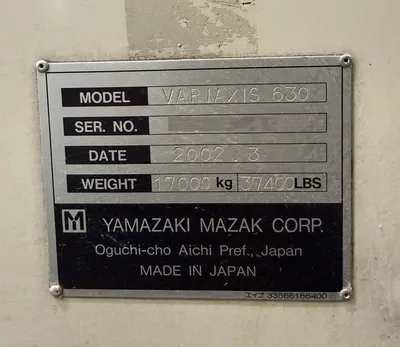USED 2002 MAZAK VARIAXIS 630