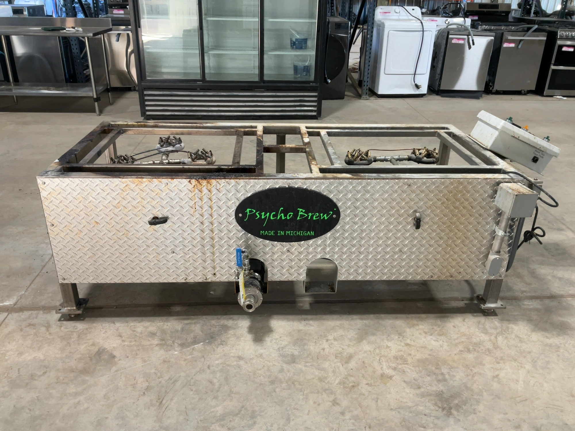 Used PSYCHO BREW COMMERCIAL BREWING SYSTEM STAND WITH 2 BURNERS Brewing Equipment Michigan US | Miedema Asset Management Group #1580110