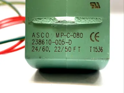 Used ASCO Replacement Solenoid Coil 24VAC 60Hz N-Style Pump & Valve Parts Michigan US | Maverick Industrial Sales #1401344
