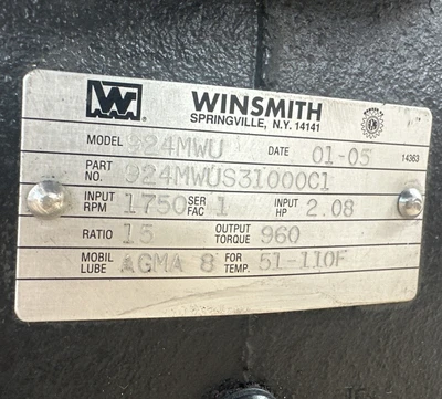 New | in-Stock WINSMITH 924MWU Gearboxes Indiana US | J&J Industrial Supply #1286882