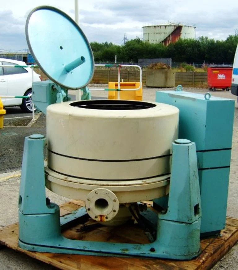 Sangerhausen FZPO 850C perforate basket centrifuge, 316SS.