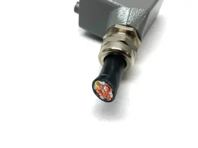 USED HARTING HAN 10B HOOD SE LC M25 CONNECTOR HOOD W/ FRAME & INSERTS