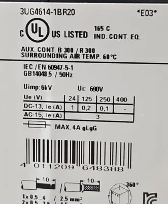 Siemens 3UG4614-1BR20 Digital Monitoring Relay Loc3B36