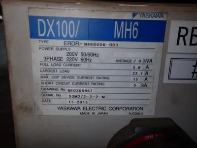 USED 2013 YASKAWA MOTOMAN MH6