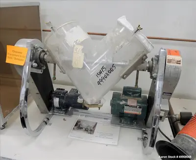 Used Patterson-Kelley 8 Qt Twin Shell Dry V-Blender – 0.26 Cu. Ft., Intensifier Bar