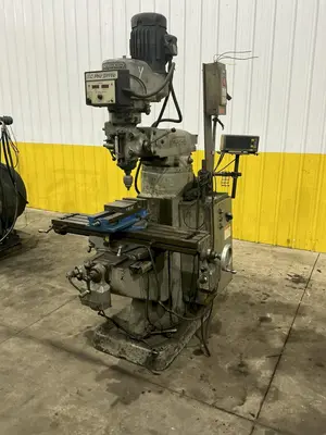 2 HP X 9" X 42" BRIDEPORT SERIES I VERTICAL RAM TYPE KNEE MILL DRO POWER FEEDS VARIABLE DRIVE: YOBRO #24264