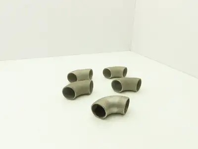AFI 316L SCH 10 Stainless Steel 90° Elbow 1-1/2" Butt Weld  Lot of 5