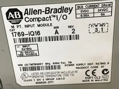 USED ALLEN BRADLEY 1769-IQ16 SER A
