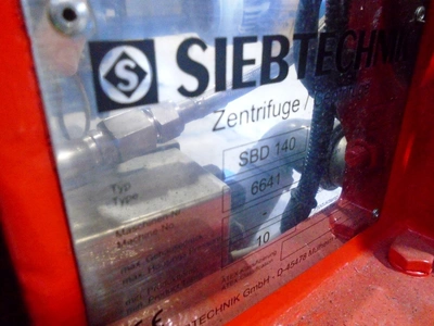 Siebtechnik Tema SBD-140 short bowl decanter, 316SS.