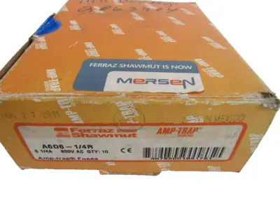 NEW LOT OF 10 FERRAZ SHAWMUT A6D6-1/4R FUSES 6 1/4A 600V A6D614R
