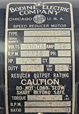 Bodine Electric Bodine Electric Company Gearmotor NSH-12R Servo Motors | Amiron Machinery (4)
