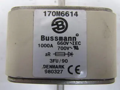 Bussmann 170M6614 1000 Amp 660 Volt IEC High Speed Square Body Blade Fuse