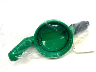USED OILSAFE WIDE STUMPY SPOUT LID, MID GREEN