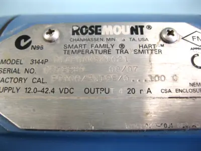 Used Rosemount 3144P D1A2NAM5K1021 Sensors New Hampshire US | Bitter End Trading #1452982